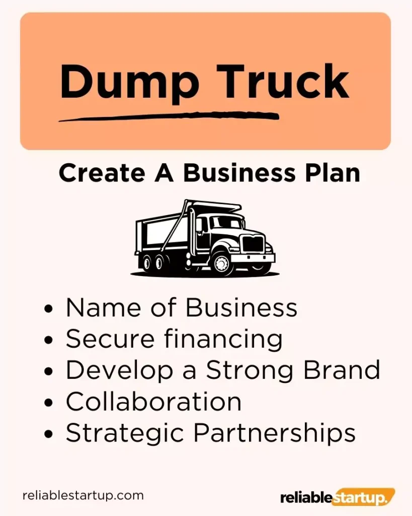 Create A Business Plan for dump truck