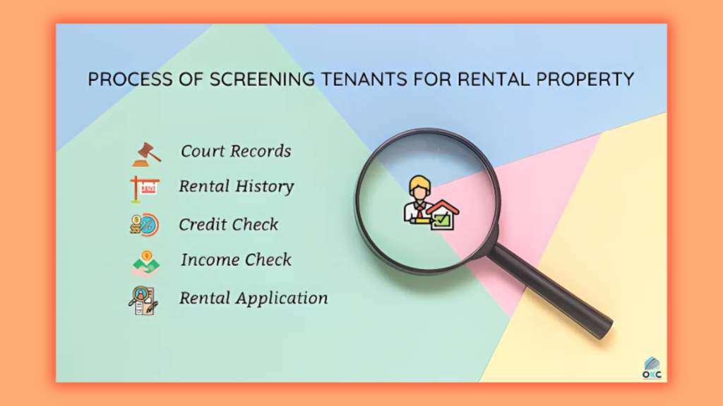 an infographic showing the process of screening tenants for rental properties