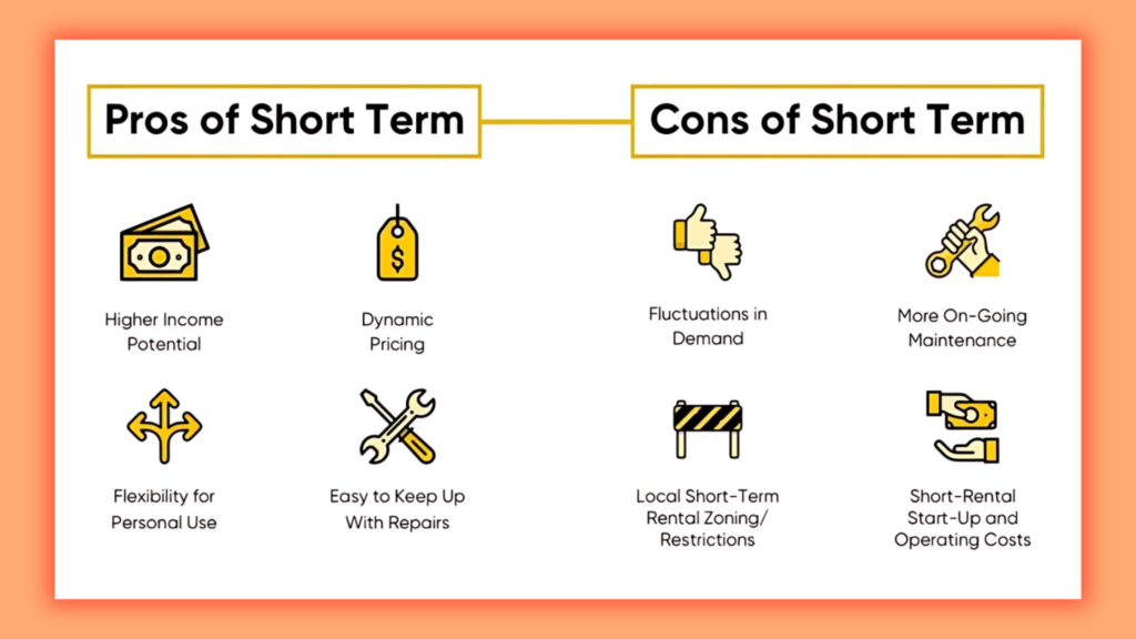 an infographic showing the pros and cons of short term rental regulations