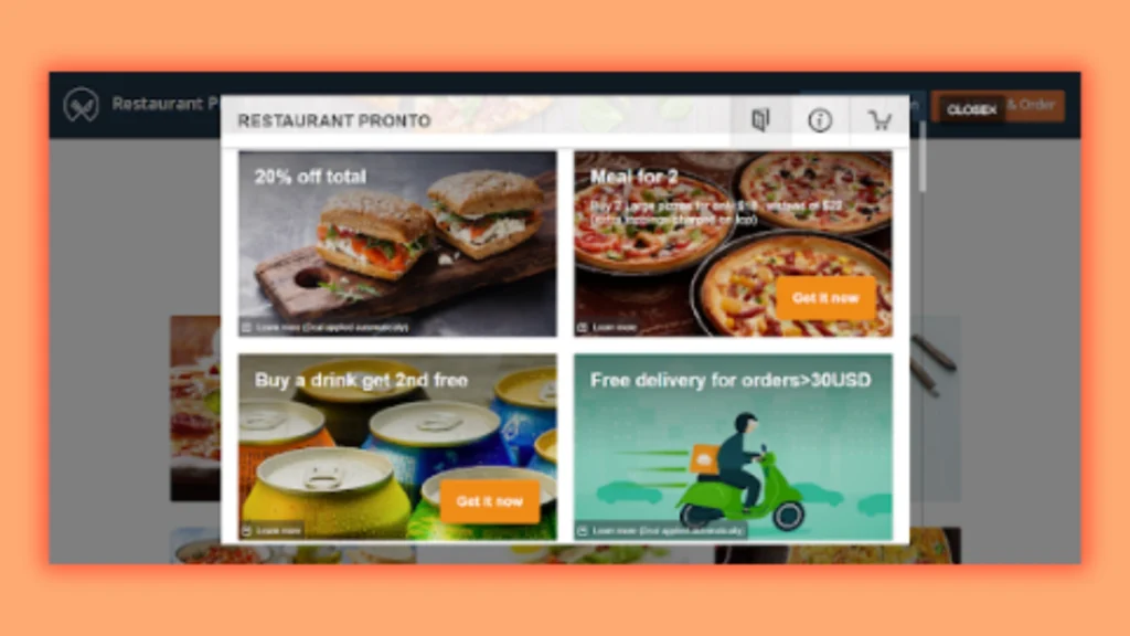 a image of foods to explain online food business