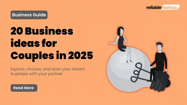 an infographic showing a thumbnail of a blog on the topic business ideas for couples