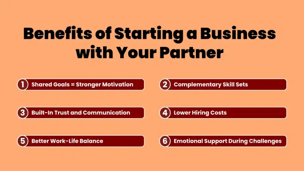 an infographic showing the benefits of starting a business with your partner