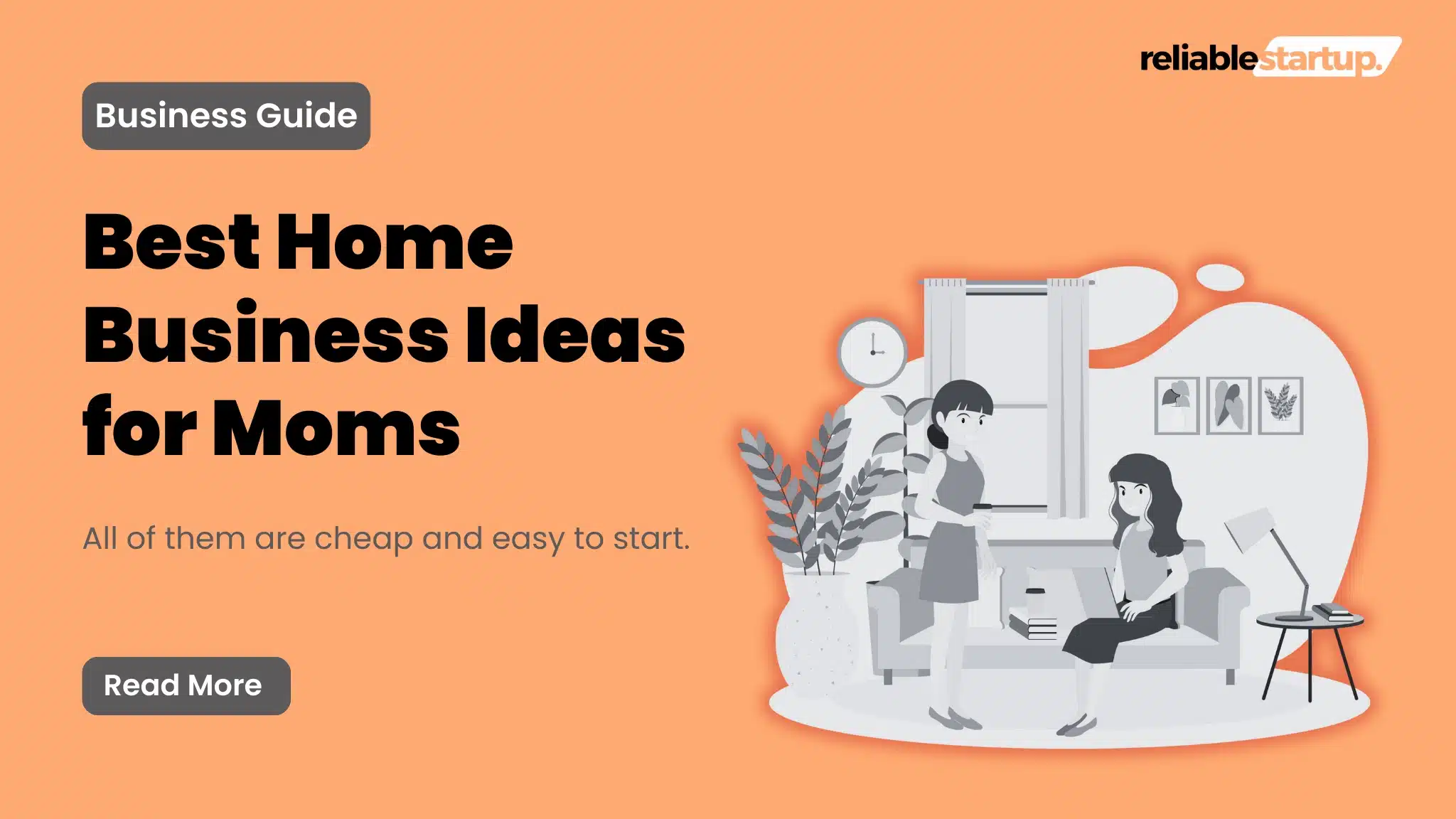 a thumbnail of a blog showing home business ideas for moms