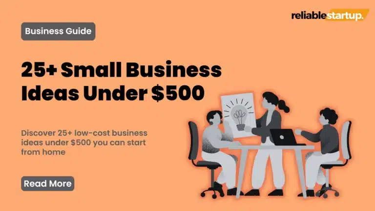 thumbnail of a blog shows 20+ small business ideas under $500