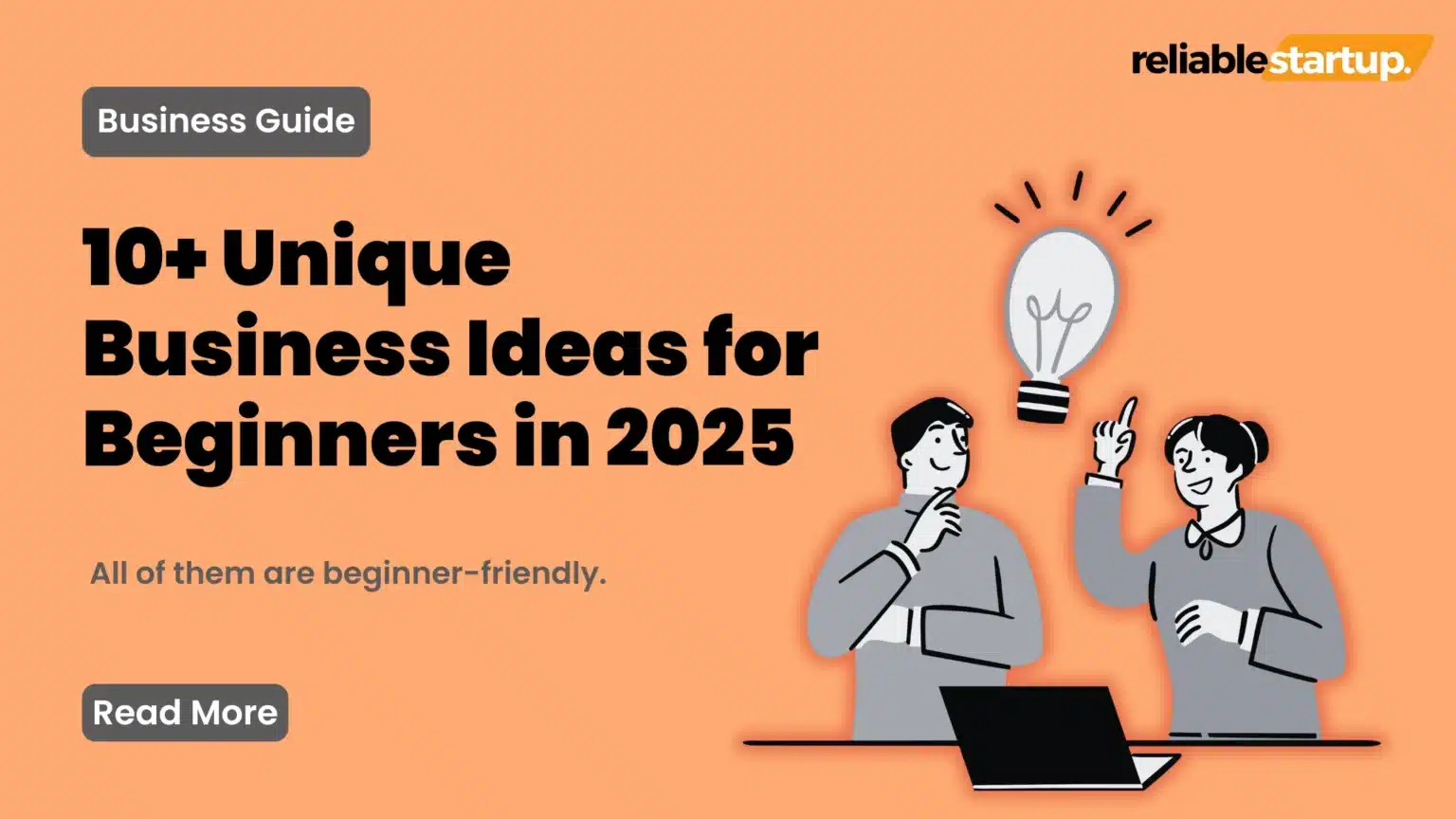 an infographic showing the thumbnails of a blog which is about the unique business ideas for beginners