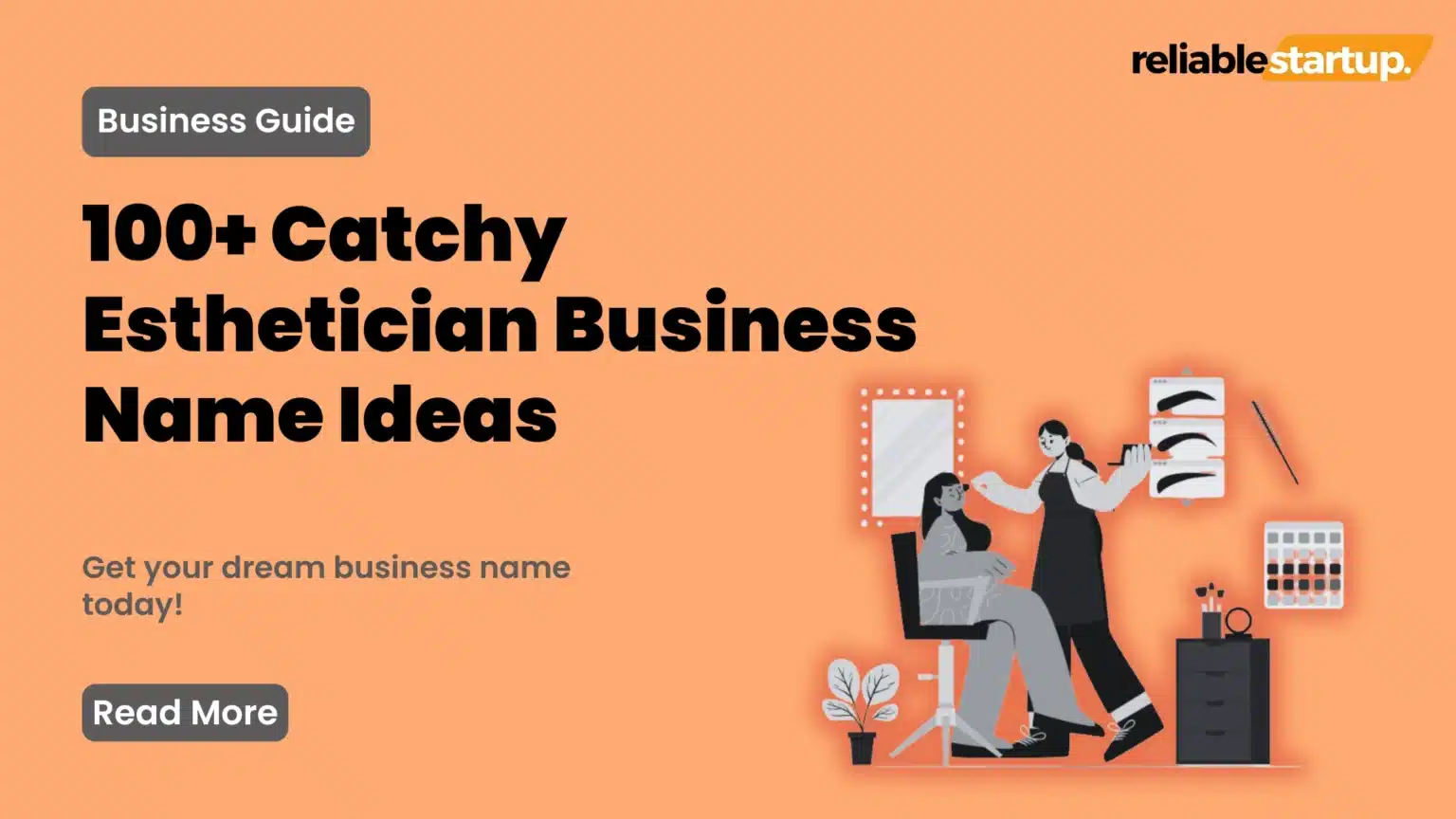 a thumbnail showing a list of estheticians business name ideas
