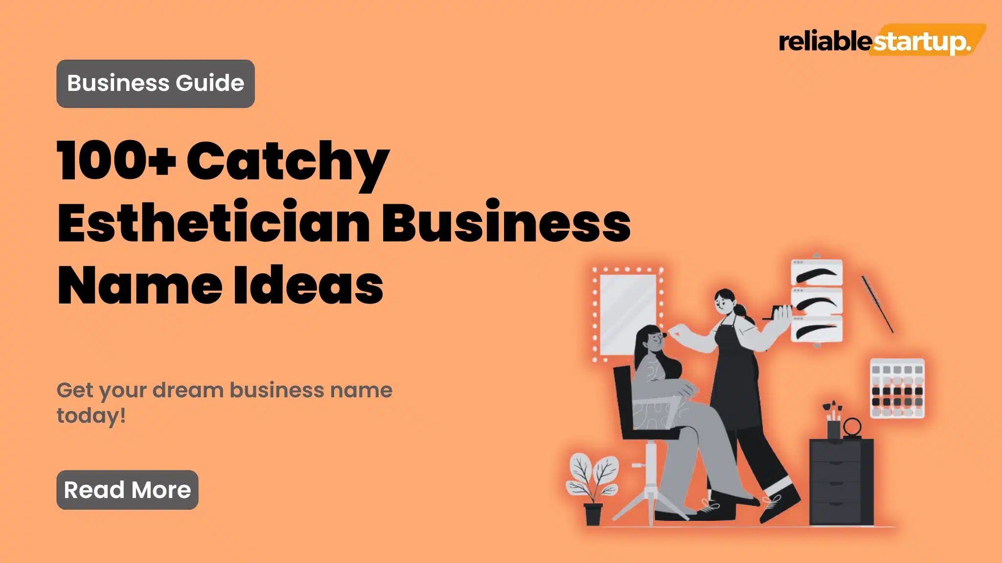 a thumbnail showing a list of estheticians business name ideas