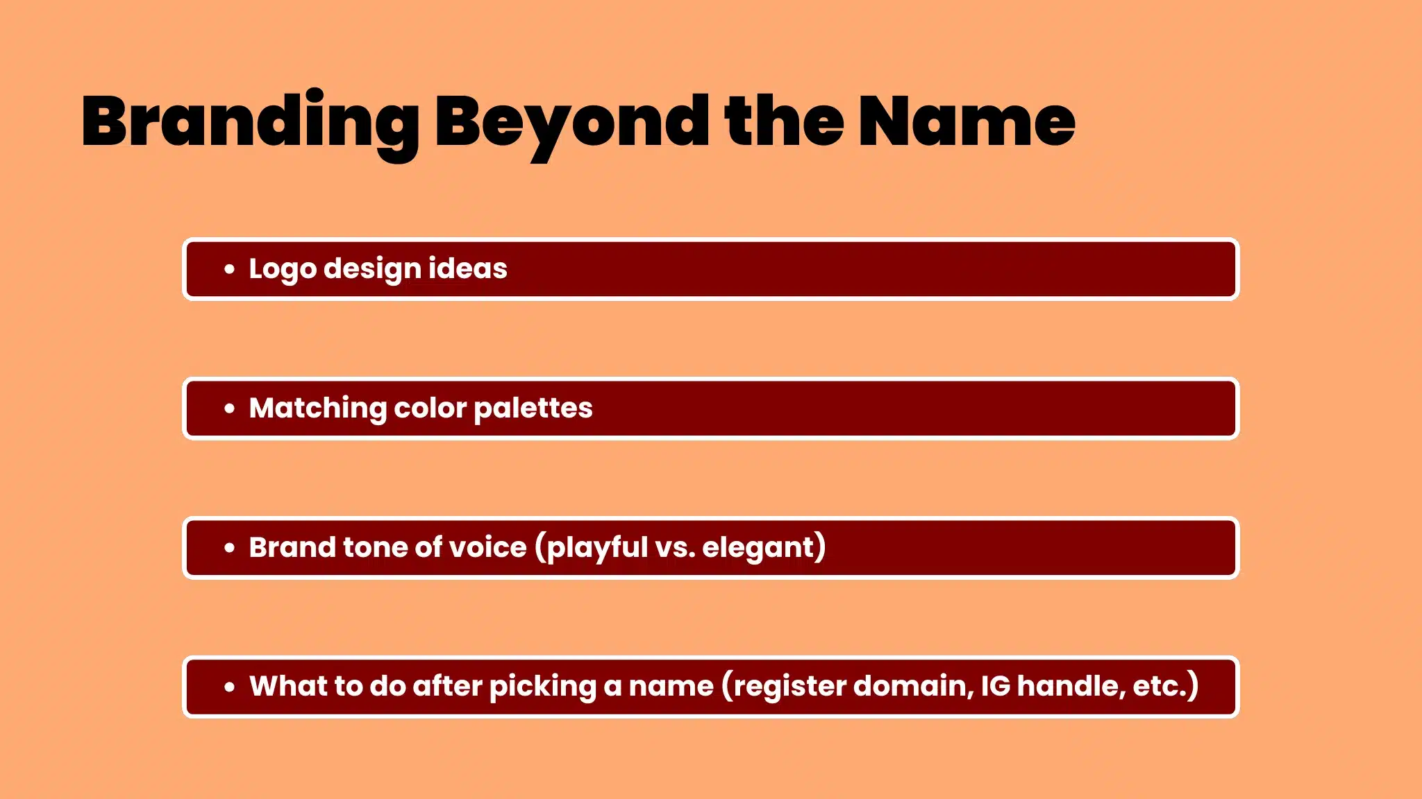an infographic showing what is Branding Beyond the Name