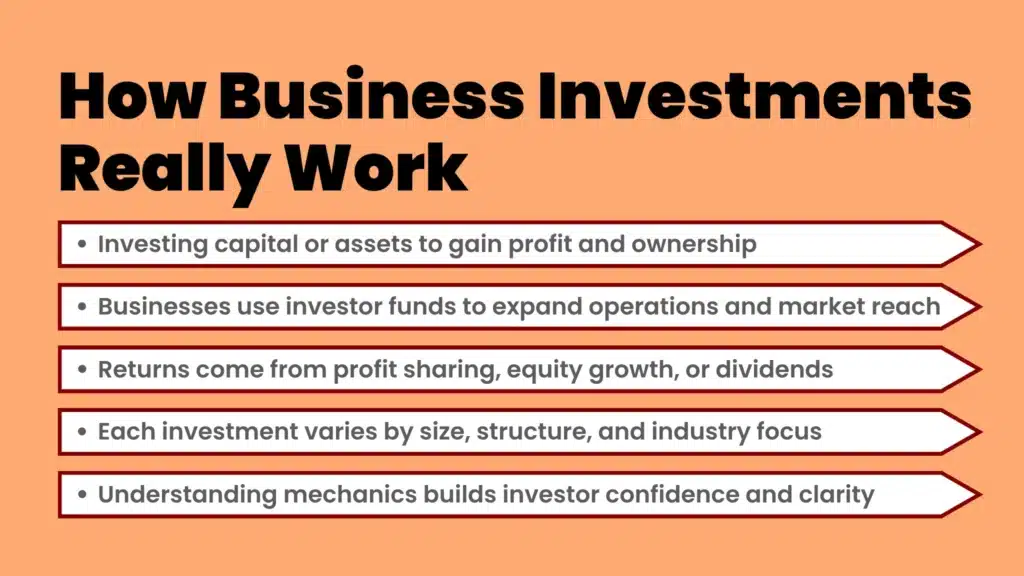 How business investments work