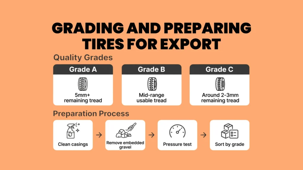 Grading and Preparing Tires for Export