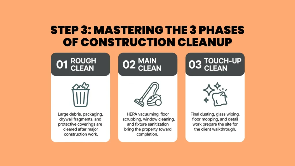 Step 3: Mastering the 3 Phases of Construction Cleanup