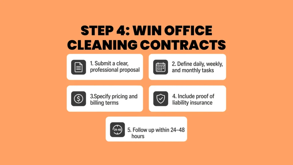 Step 4: Win Office Cleaning Contracts