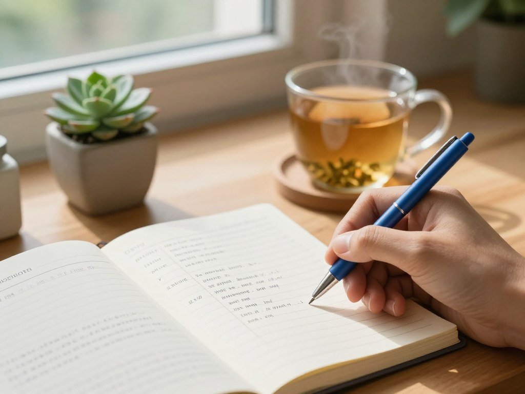 A daily buspirone routine tracked in a personal health journal A daily buspirone routine tracked in a personal health journal