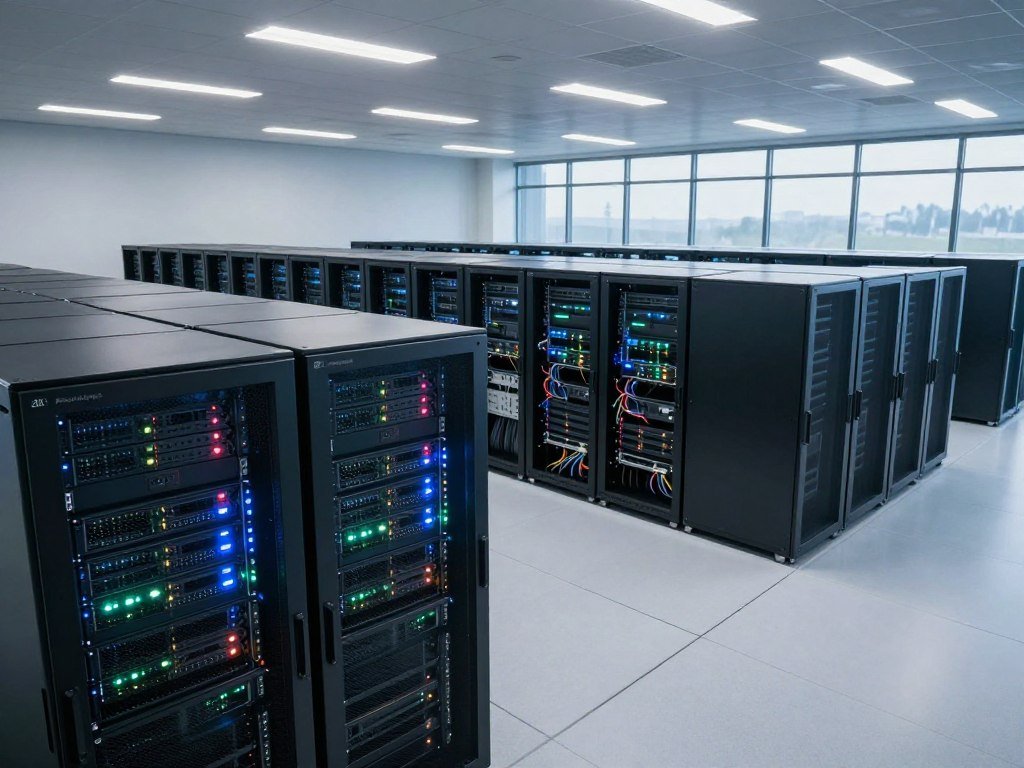 A data center hosts private AI infrastructure for an organization A data center hosts private AI infrastructure for an organization