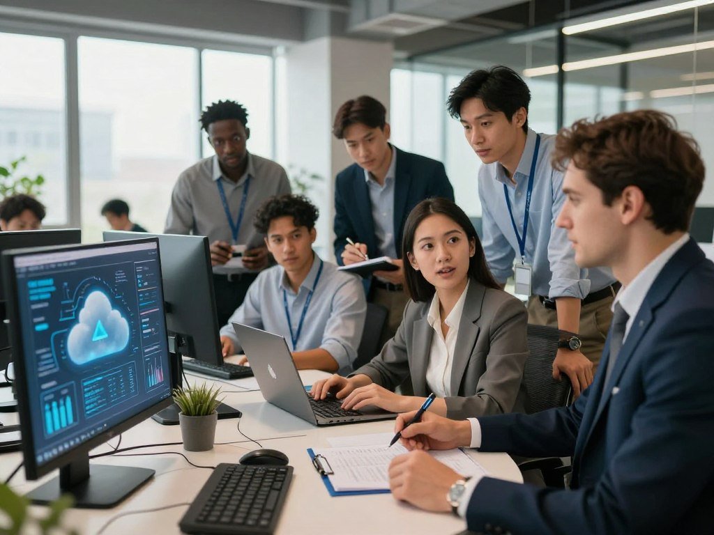 A team adds cloud computing resources during a busy work period A team adds cloud computing resources during a busy work period