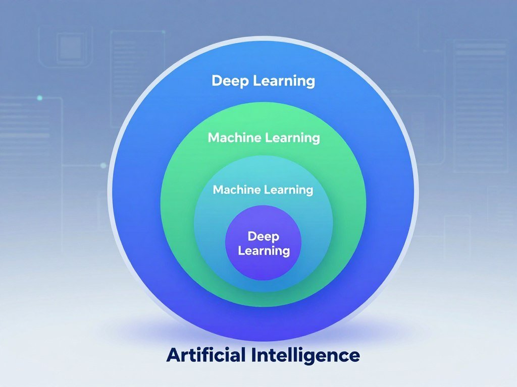 AI and machine learning relationship shown with nested circles AI and machine learning relationship shown with nested circles