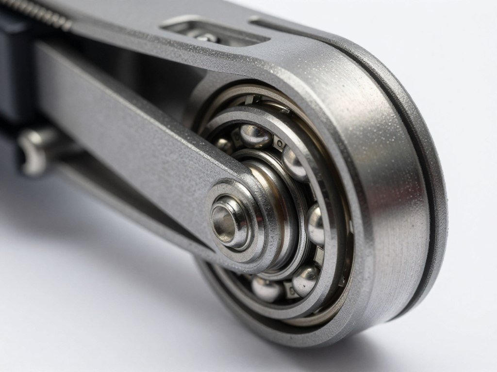 Ball bearings inside a zip line trolley sheave