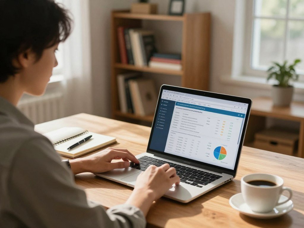 Borrower reviewing credit score and personal loan terms at home