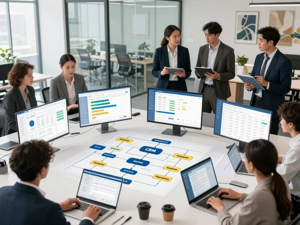 Business management software categories mapped across team workflows