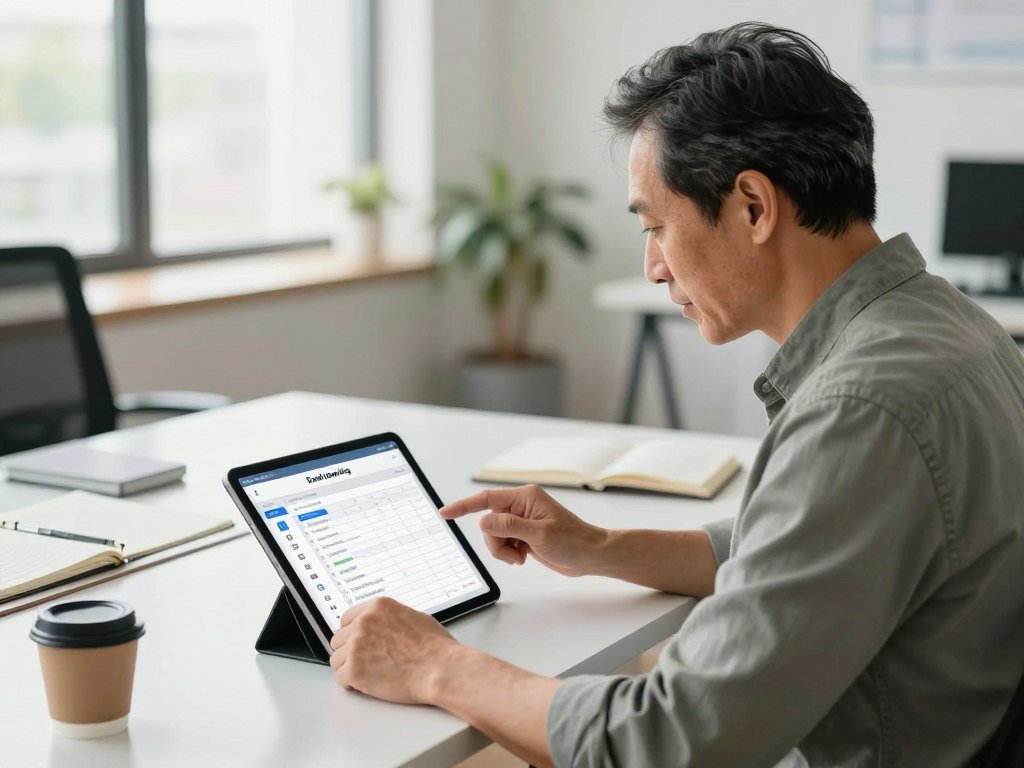 Business owner checks list size and email marketing features