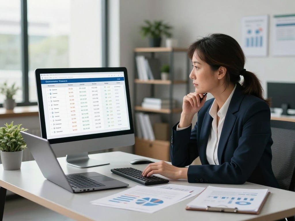 Business owner comparing monthly document software plans