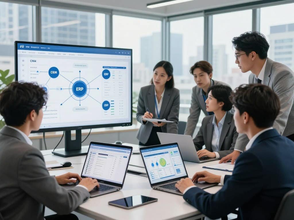 CRM ERP and supply chain systems coordinating an order