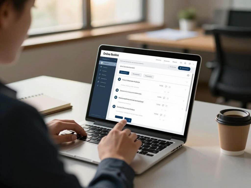 Client choosing a service on an online booking page
