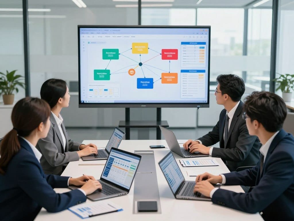 Client service team connecting project tasks with time and invoices