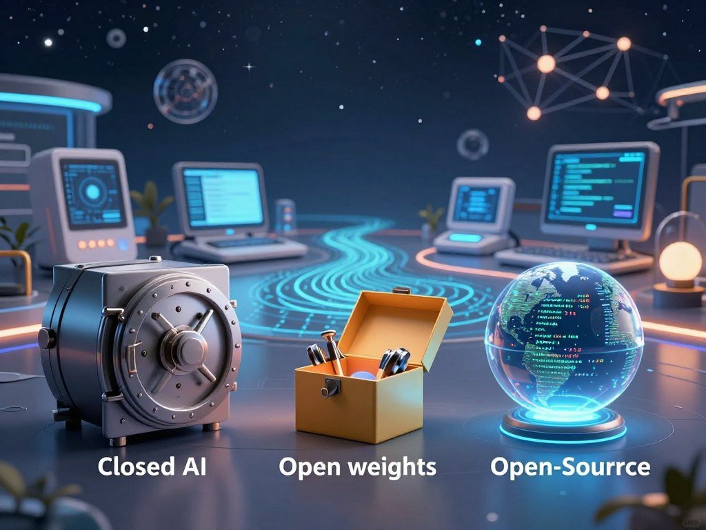 Comparison of closed AI, open weights, and open source models Comparison of closed AI, open weights, and open source models
