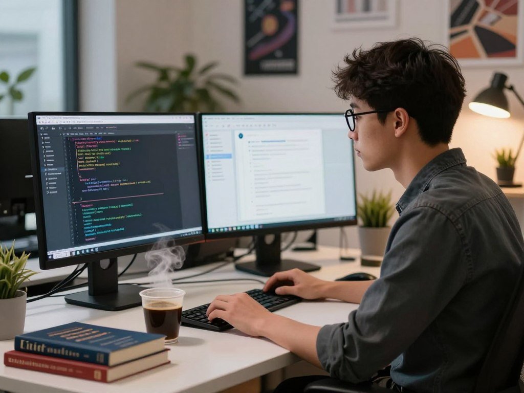 Developer checking Claude Code changes in a local project