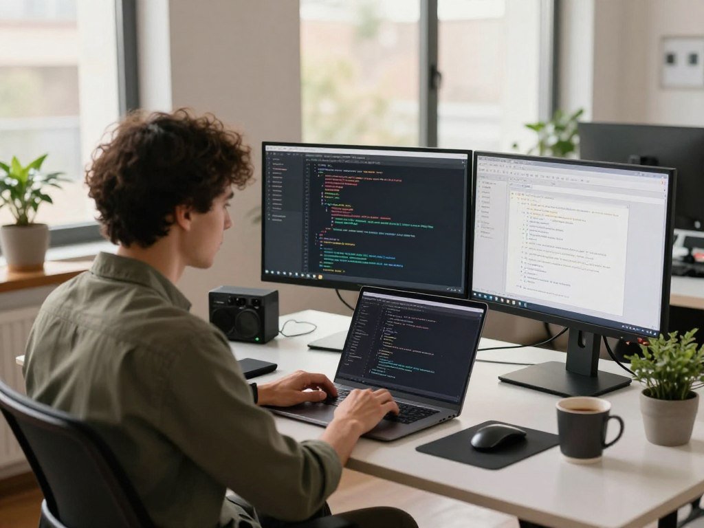 Developer checking coding tool changes against repository tests Developer checking coding tool changes against repository tests