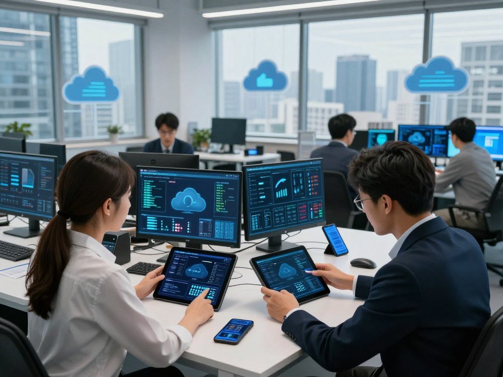 Enterprise security team coordinating cloud systems and local devices Enterprise security team coordinating cloud systems and local devices