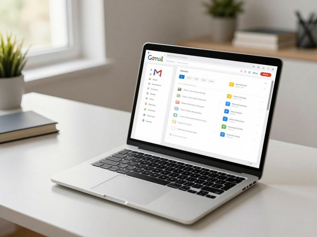Gmail and online file storage open on a laptop screen Gmail and online file storage open on a laptop screen