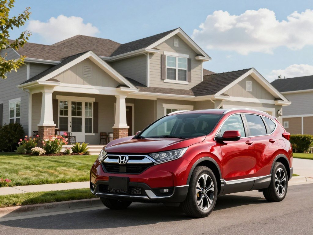 Honda CR-V parked outside a home for everyday use Honda CR-V parked outside a home for everyday use