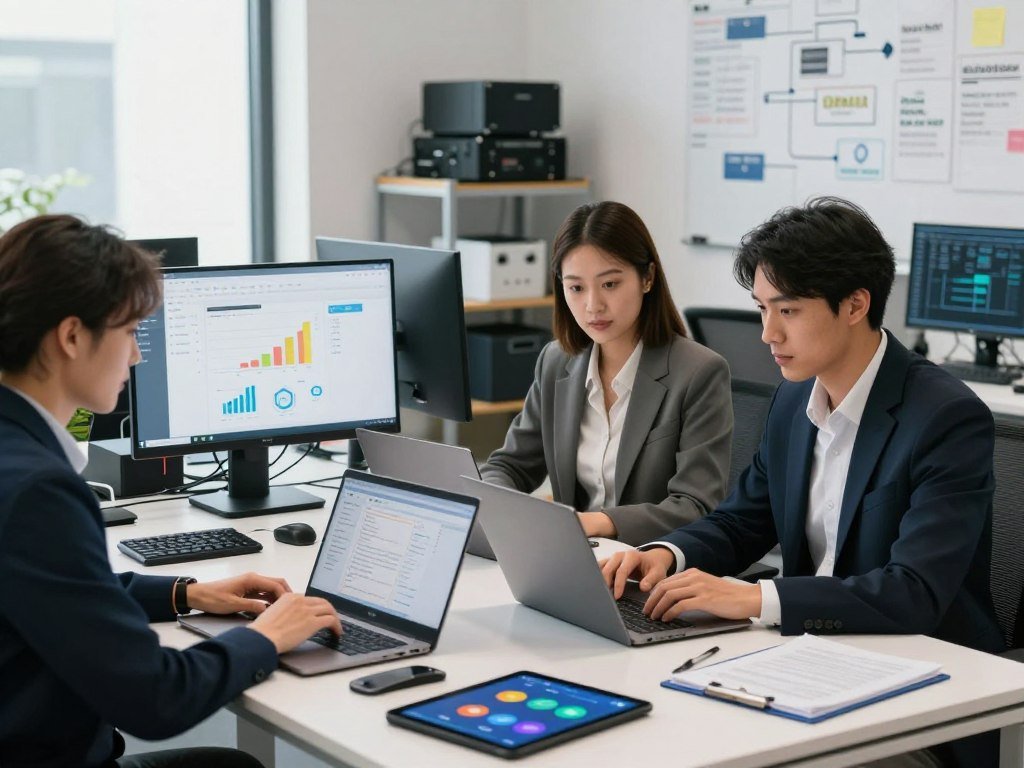IT staff preparing devices through Rippling onboarding automation