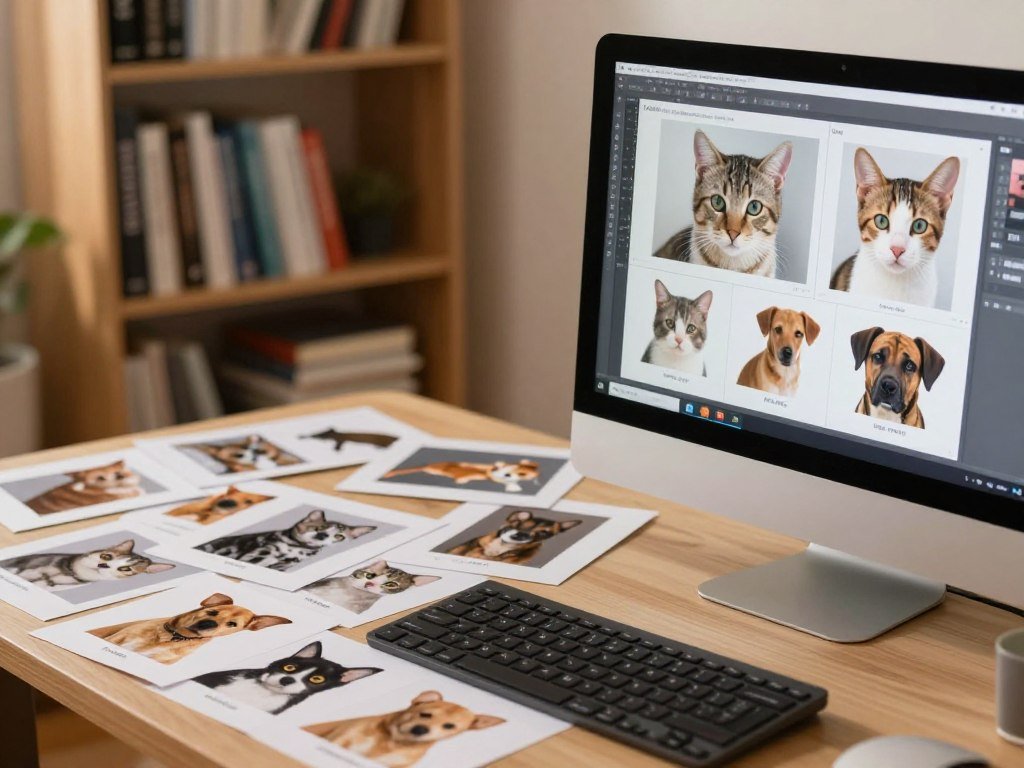 Labeled cat and dog images used as training data