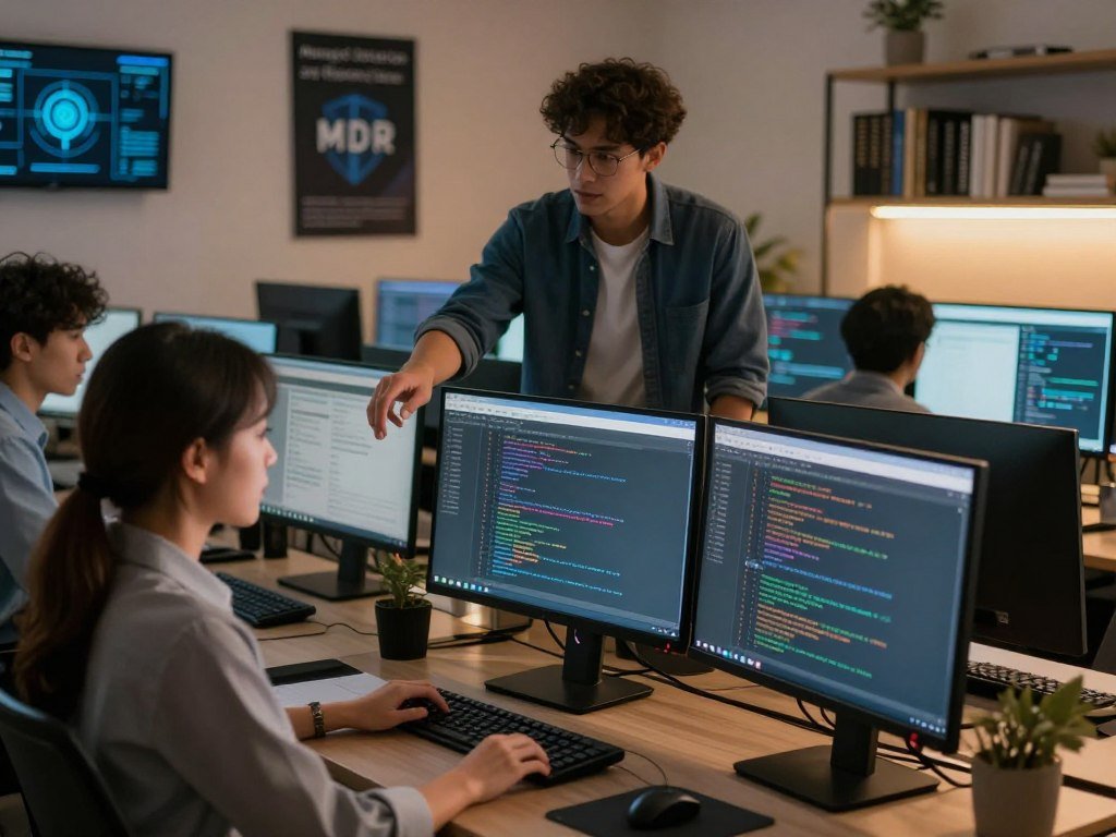MDR analysts sorting endpoint events before threat investigation MDR analysts sorting endpoint events before threat investigation