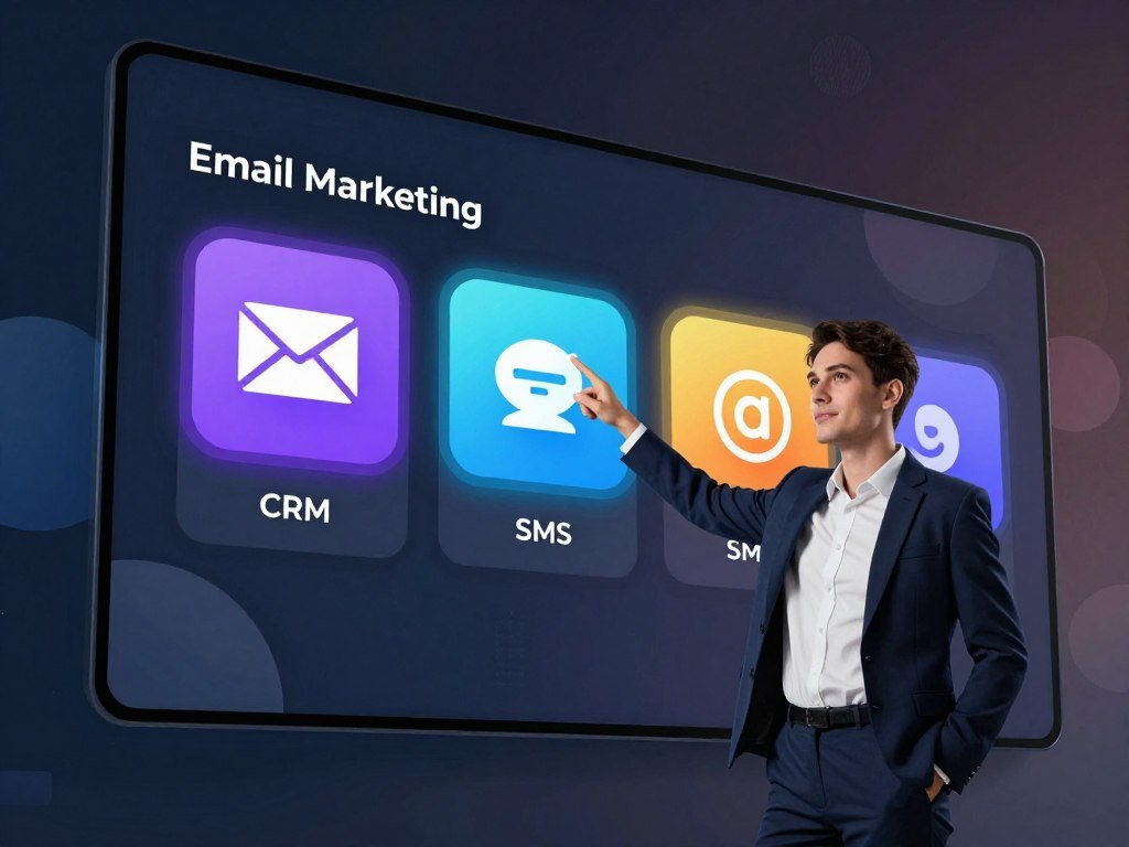 Marketing platform shortlist showing email, CRM, and SMS options Marketing platform shortlist showing email, CRM, and SMS options