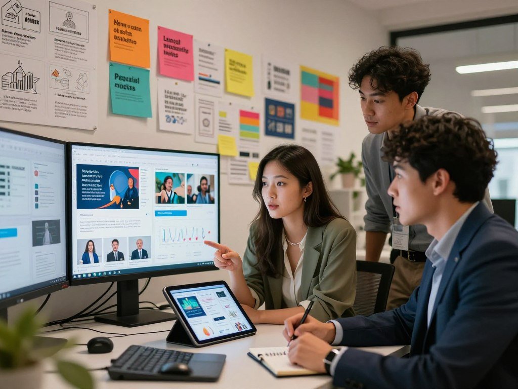 Marketing team planning articles, infographics, podcasts, and videos Marketing team planning articles, infographics, podcasts, and videos