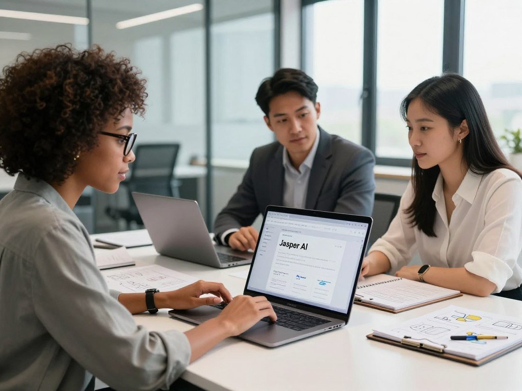 Marketing team using Jasper for a connected content workflow
