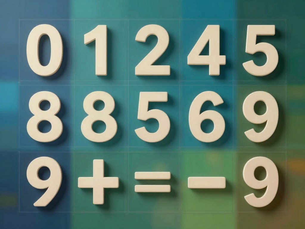 Numerals and signs shown as examples of ideograms Numerals and signs shown as examples of ideograms