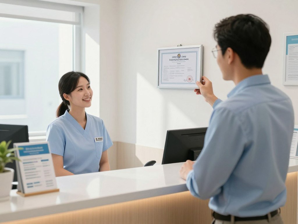 Patient checking a dentist license before choosing dental care