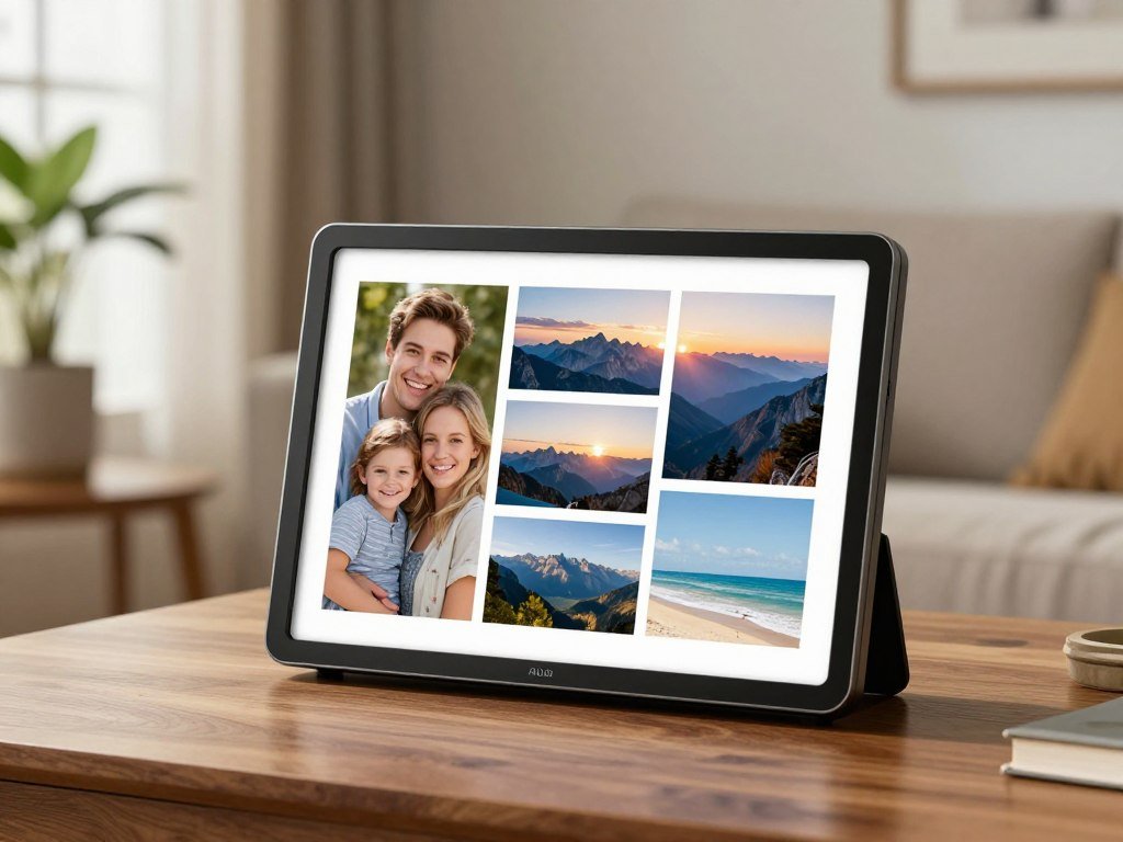 Portrait and landscape photos shown on an Aura Aspen frame Portrait and landscape photos shown on an Aura Aspen frame