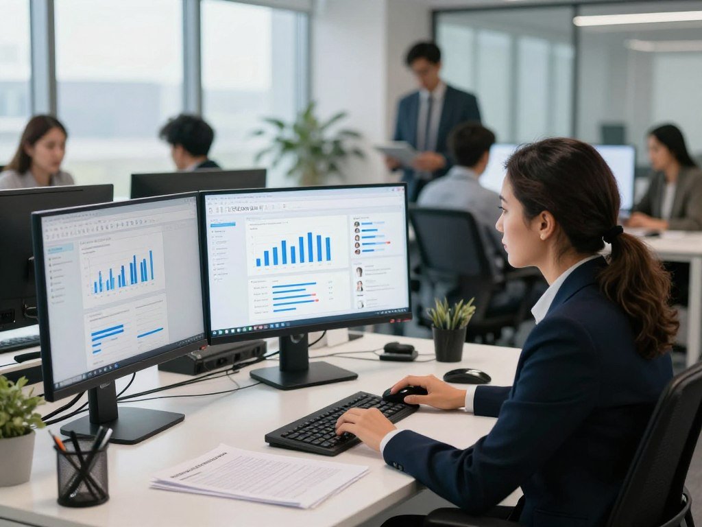 Recruiter viewing candidate sourcing and screening stages Recruiter viewing candidate sourcing and screening stages