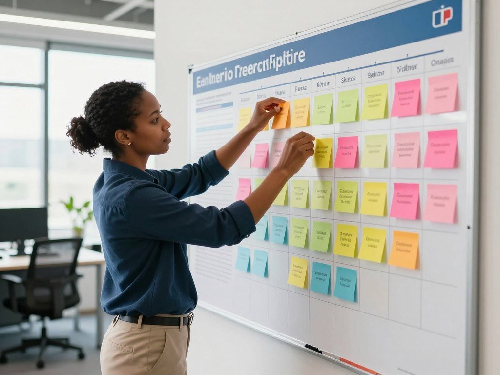 Rep updates a visual deal board with team-specific pipeline stages Rep updates a visual deal board with team-specific pipeline stages