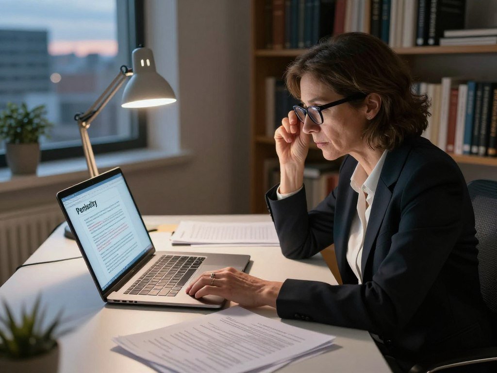 Researcher reviewing Perplexity sources for a focused report