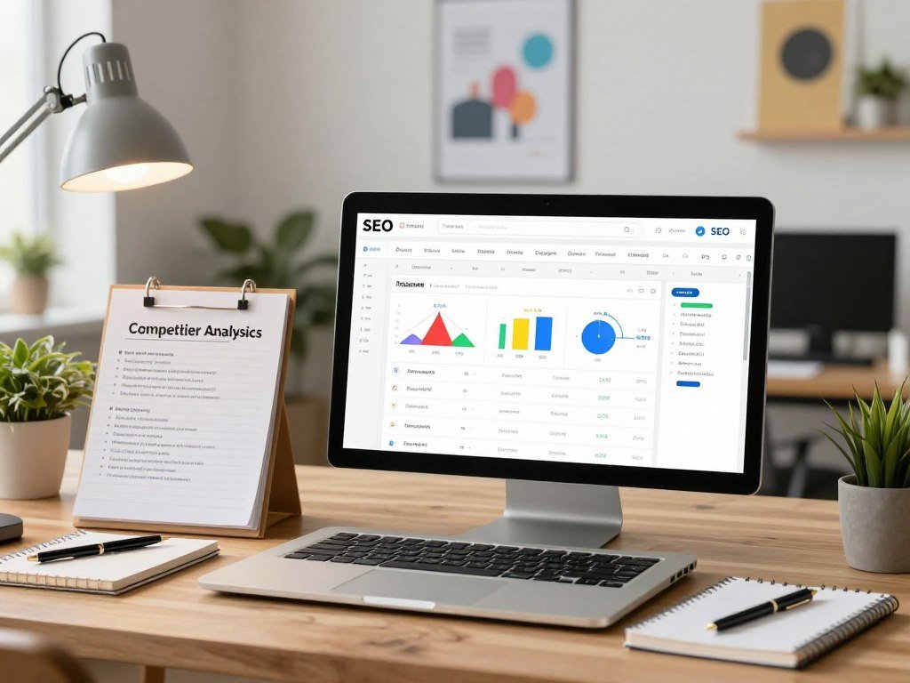 SEO platform comparison table beside competitor analysis notes SEO platform comparison table beside competitor analysis notes