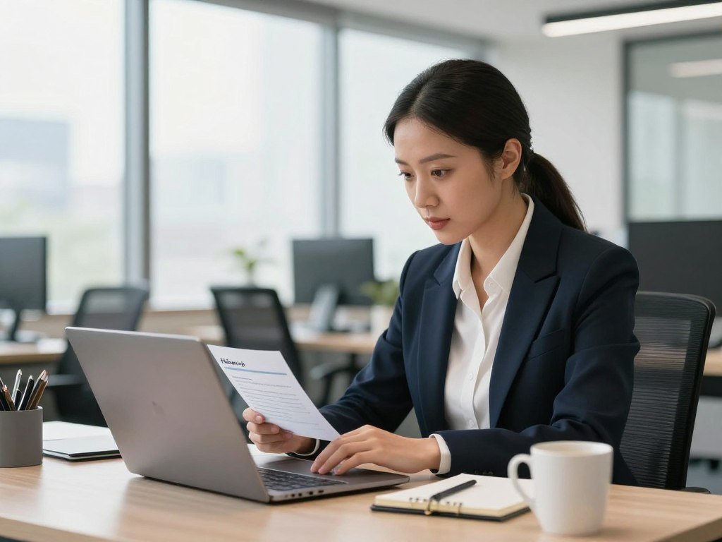 Sales rep checking an AI-drafted follow-up email Sales rep checking an AI-drafted follow-up email
