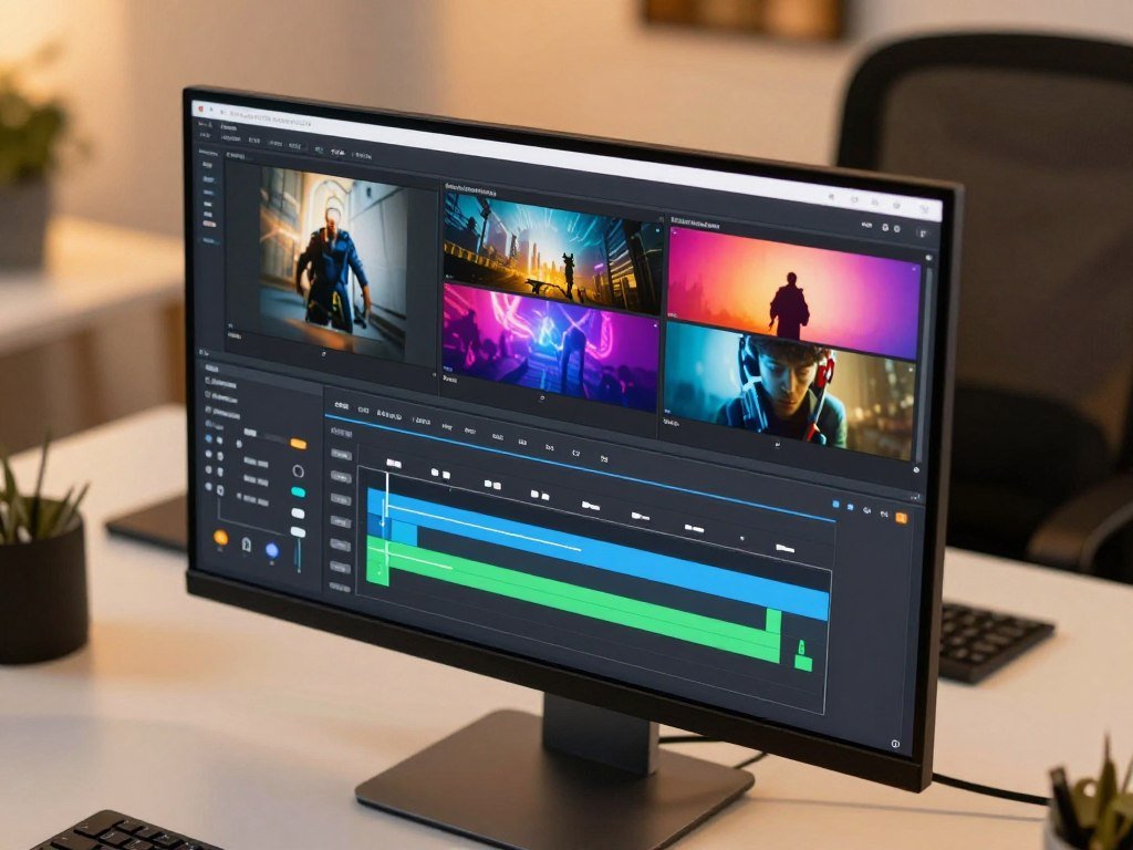 Simple video editing interface with clips ready to arrange