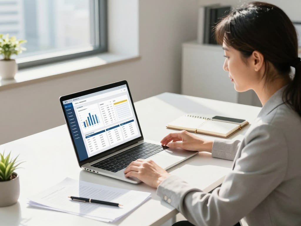Small business owner comparing HR software platforms and prices